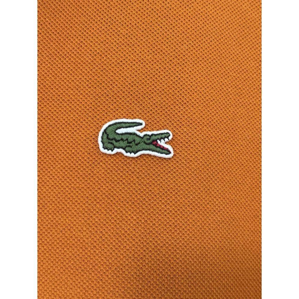 Men's Lacoste Pique Polo Short Sleeve Orange 100% Cotton Size 6 XL Golf Summer - Picture 3 of 5